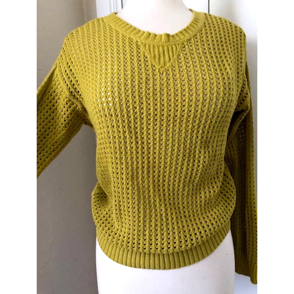 Jeanne Pierre - Green Open Weave Sweater - Size M - Picture 3 of 6